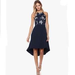 Aidan Mattox Embroidered Sequin High Low Gown